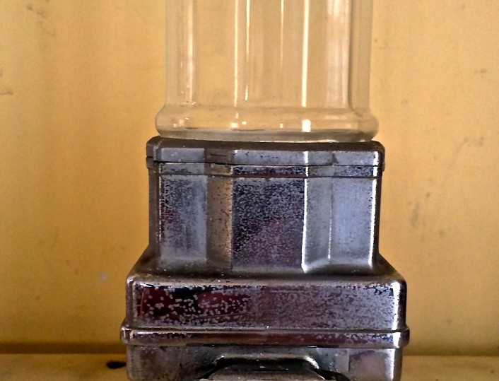 Early Dixie Cup Dispenser 4 - Cast Metal and Glass